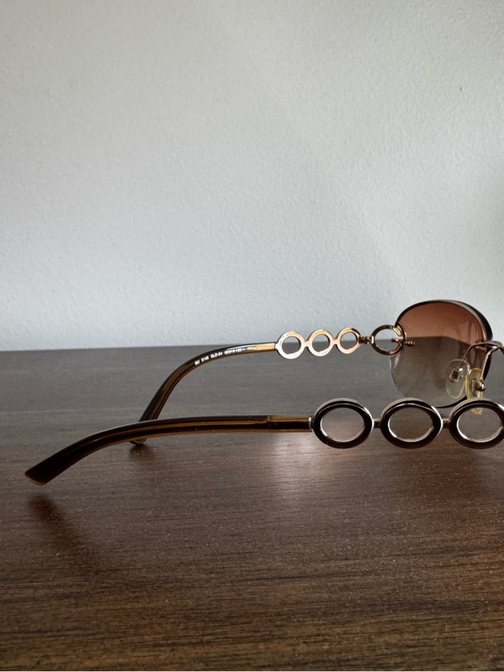 Guess Gold-Accent Rimless Sunglasses with Brown Lenses - Picture 2 of 7